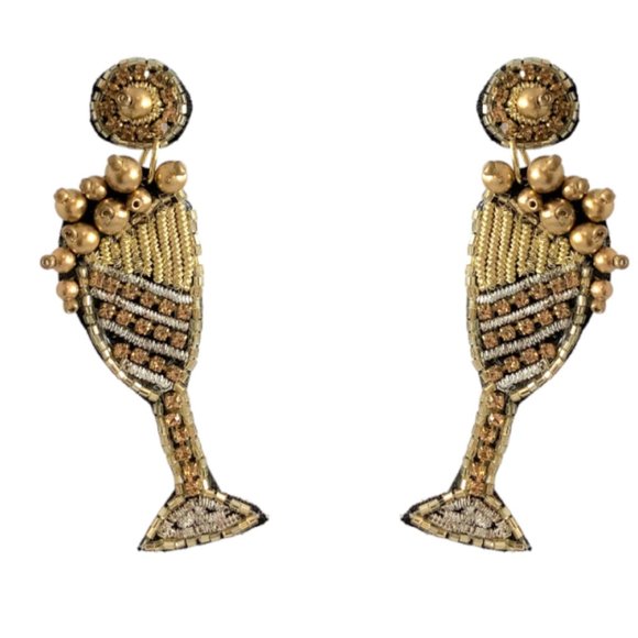 Champagne Bubbles Statement Earrings - Picture 1 of 1